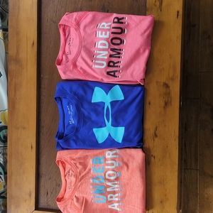 Lot of 3 Under Armour girls tees